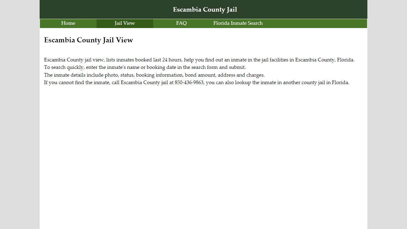 Escambia County Jail View